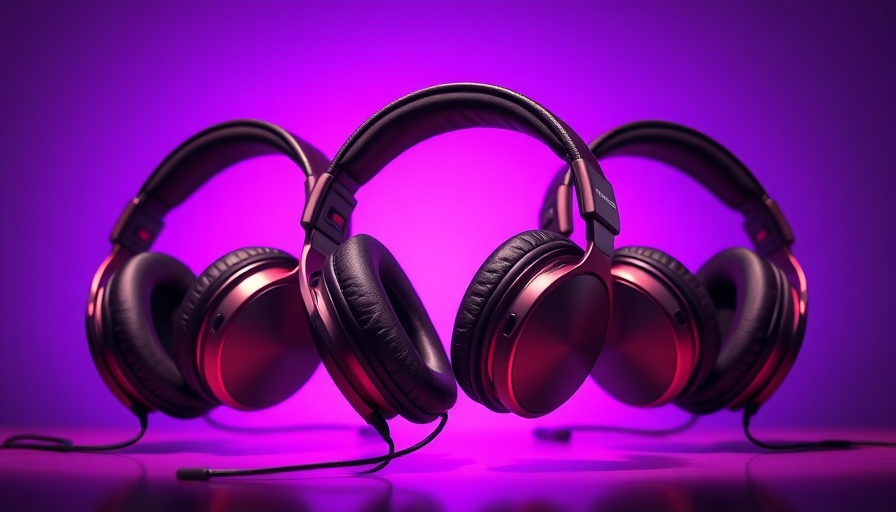 Beautiful headphones for business displayed on a purple background.