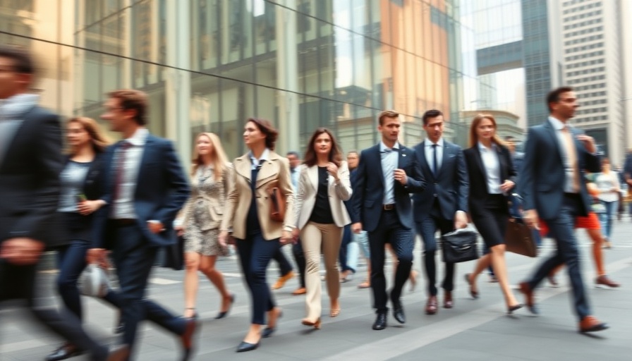 UK inflation rise April bills impact concept with blurred commuters.