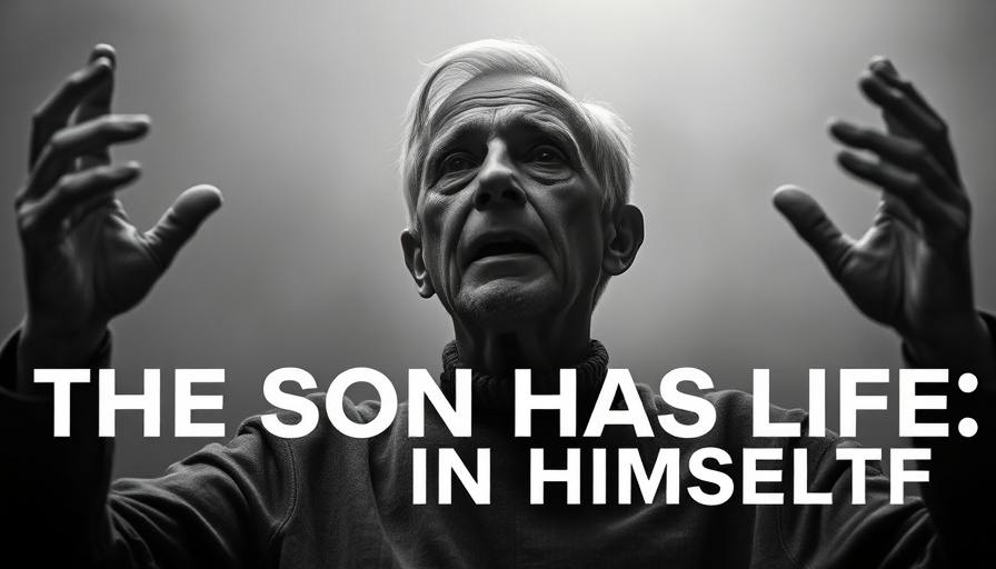 Older man speaking passionately, 'The Son Has Life in Himself' text overlay.