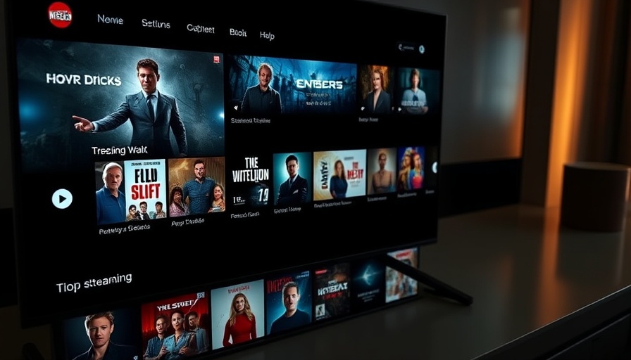 Roku live TV streaming interface with show thumbnails.