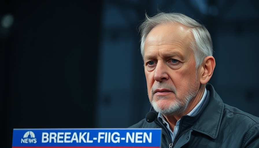 News broadcast showing serious older man with somber expression, breaking announcement