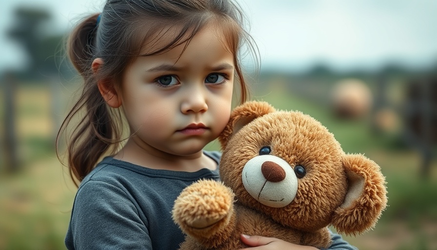 Young girl with teddy bear, highlighting rural child poverty Scotland.