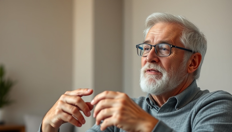 Mature man discussing government pension fund plan indoors.