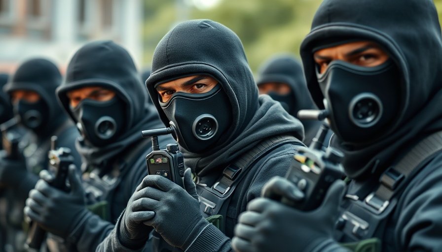 Masked individuals with green headbands in tense gathering, highlighting Hamas financial struggles.