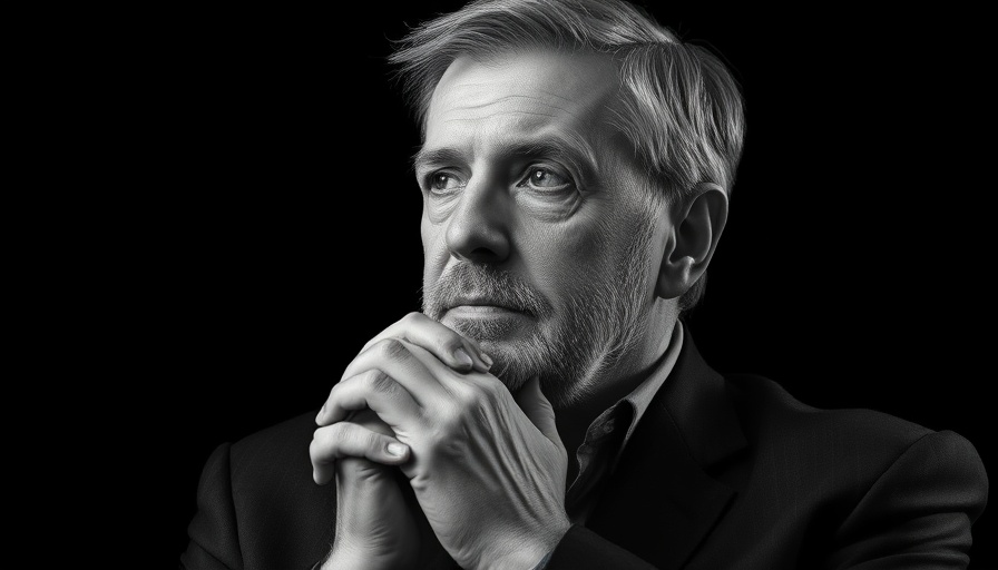 Distinguished man in contemplative pose, Jordan Peterson pause moment.
