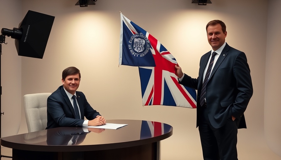 Two men discussing early prison releases UK in studio.