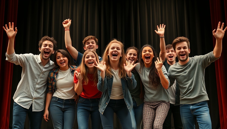 Dumfries High School Final Show, young actors in costume on stage.