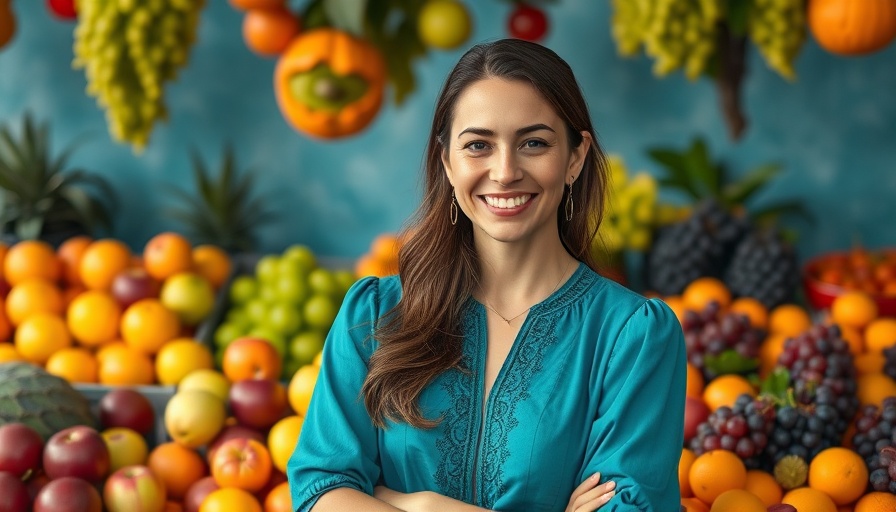 Pros and Cons of Raw Food Diets: smiling woman in front of fruits.