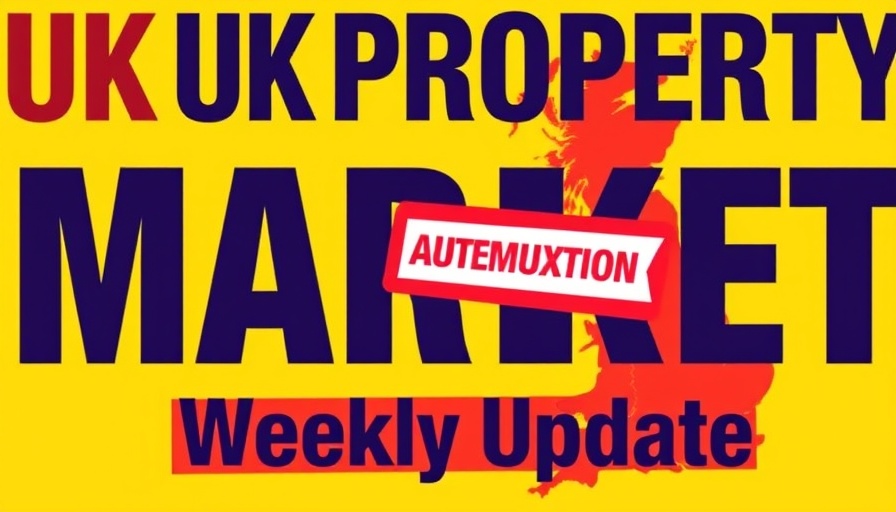 Bold graphic design illustrating current trends in the UK property market.