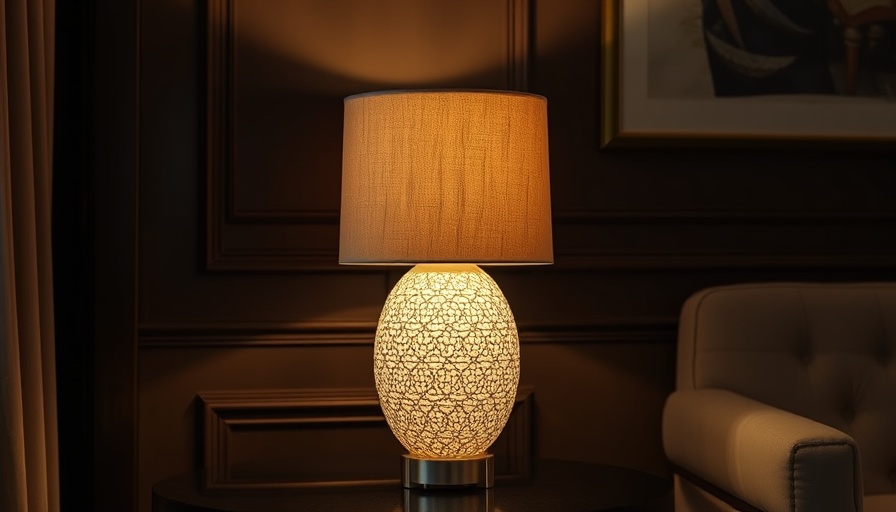 Elegant table lamp with soft light against dark panel wall, affordable table lamps at Debenhams.