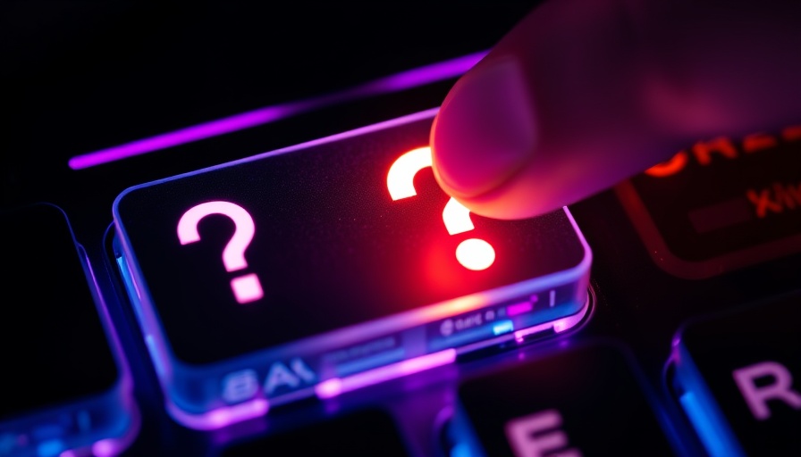 Futuristic glowing keyboard key, symbolic of integrating technology with faith.
