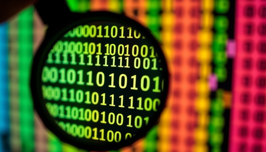 Binary code under magnifying glass for AI job search tips.