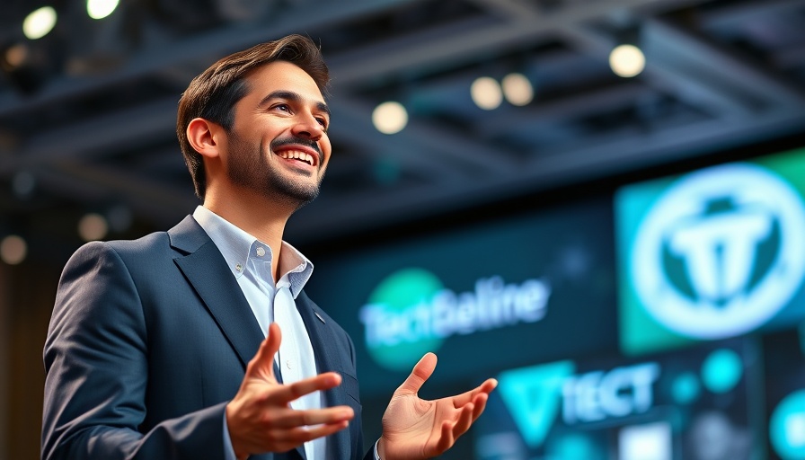 Smiling man at tech event discussing AI agents in cloud computing.
