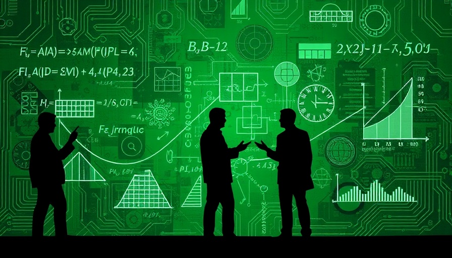 AI and math advances displayed through abstract tech collage
