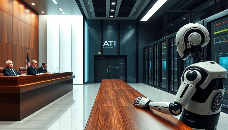 Illustration of Reddit lawsuit against Anthropic in a futuristic courtroom.