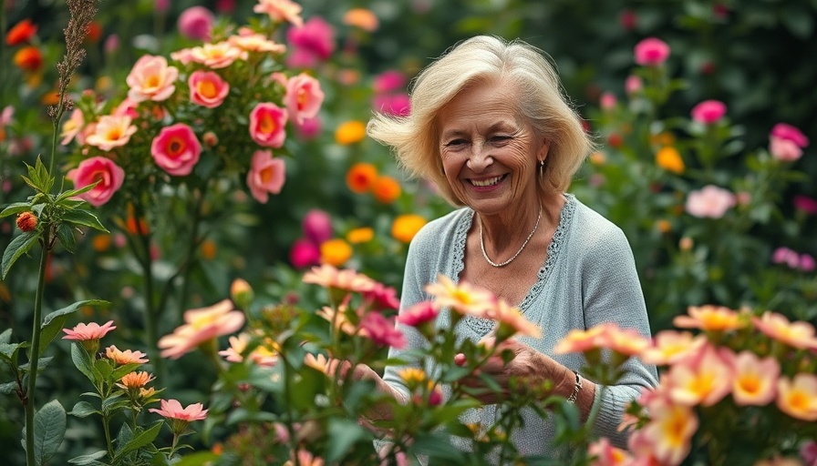 Easy tips for improving your garden with a woman tending flowers.