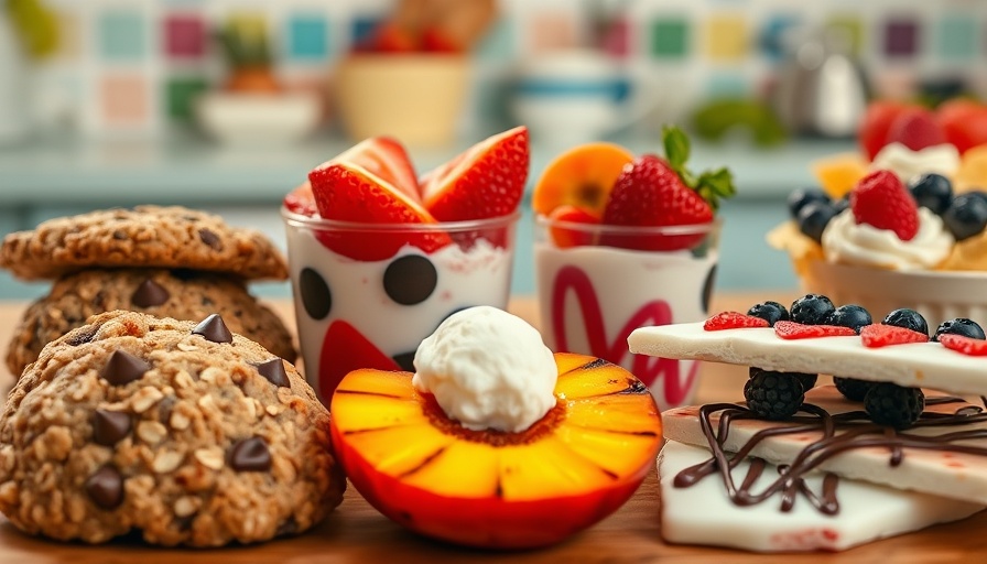 Healthy summer treats for kids, including cookies and yogurt bark.