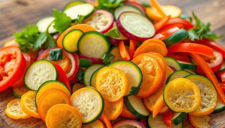 Colorful healthy chip alternatives on wooden tabletop