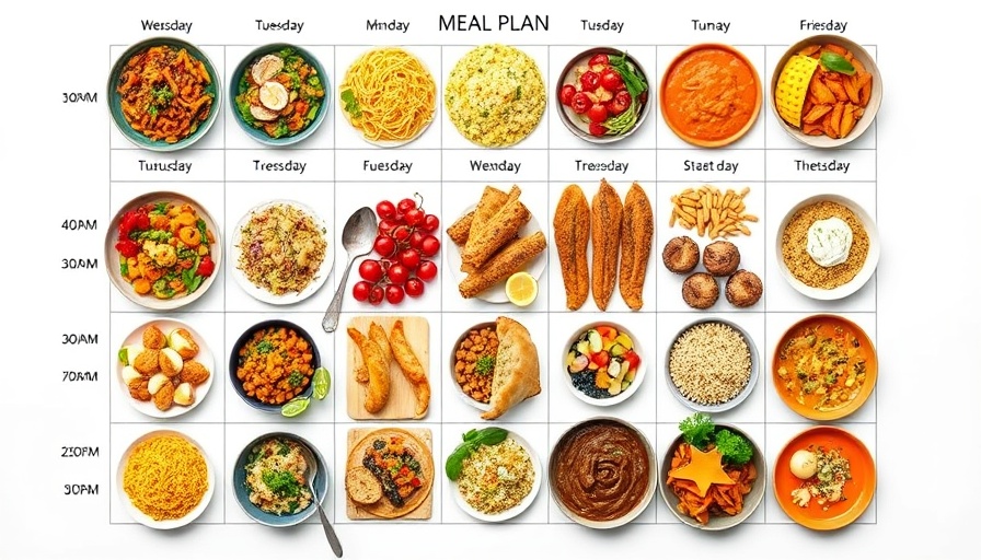 Weekly meal plan for immune support featuring colorful dishes.