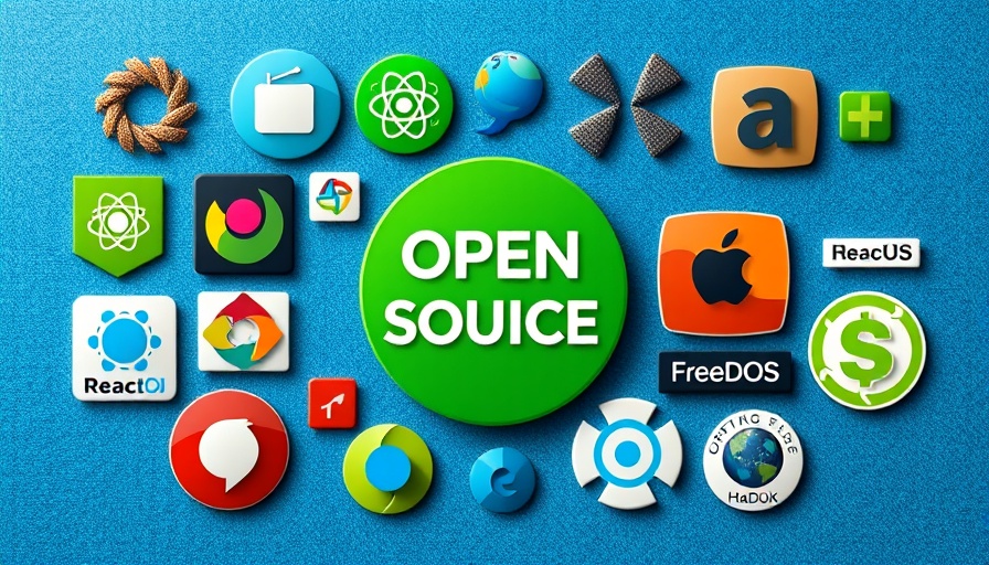 Collage of open source operating system logos with a green symbol.