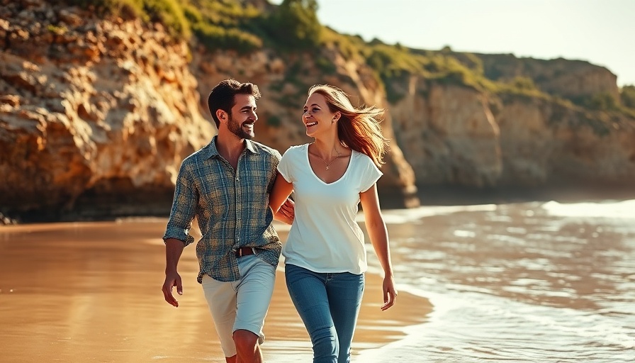 Oncologist-recommended habit: Happy couple walking on a sunny beach