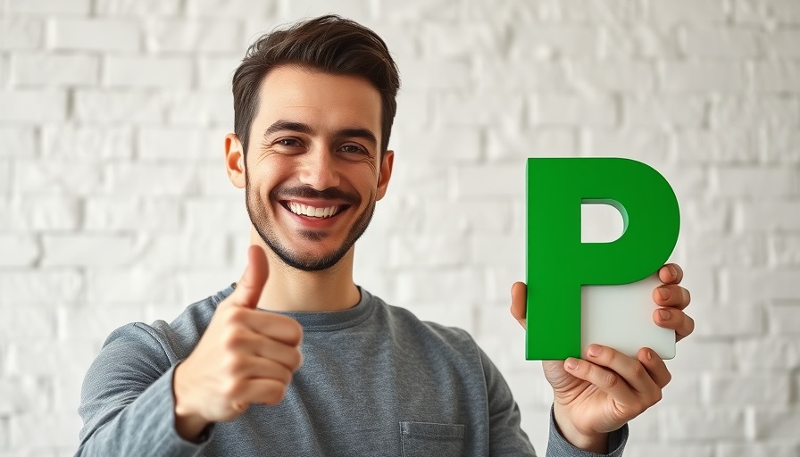 Smiling man highlights Propertymark membership growth with letter 'P'.