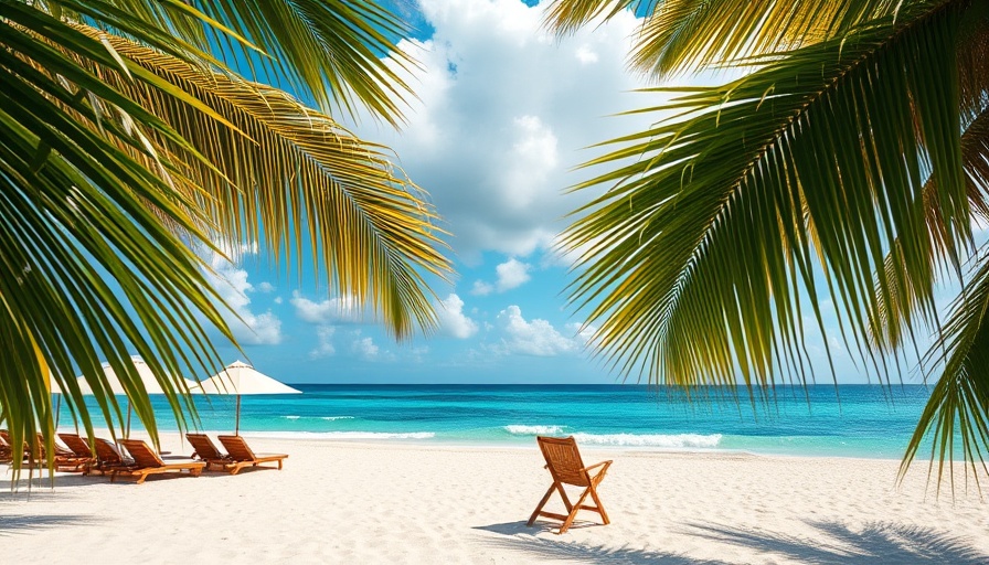 Tranquil beach scene for wellness travel with Travelzoo.