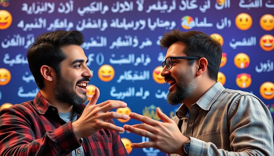 Men debating with Arabic text backdrop, Dawah Over Dunya context.