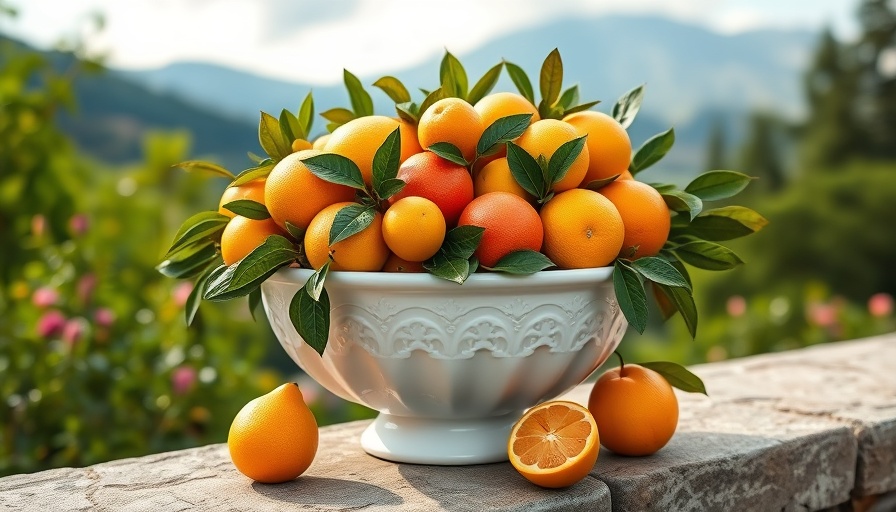 White Company Summer Sale tableware with citrus fruits in ceramic bowl.