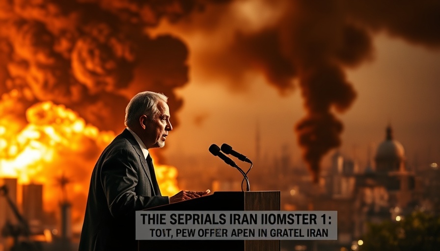 Israel Iran conflict represented with a leader and explosion scene.