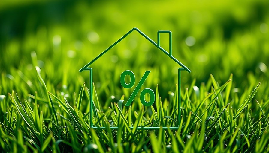 Green house outline with percentage symbol on grass symbolizing BTL lenders reassess low-rated EPC homes.