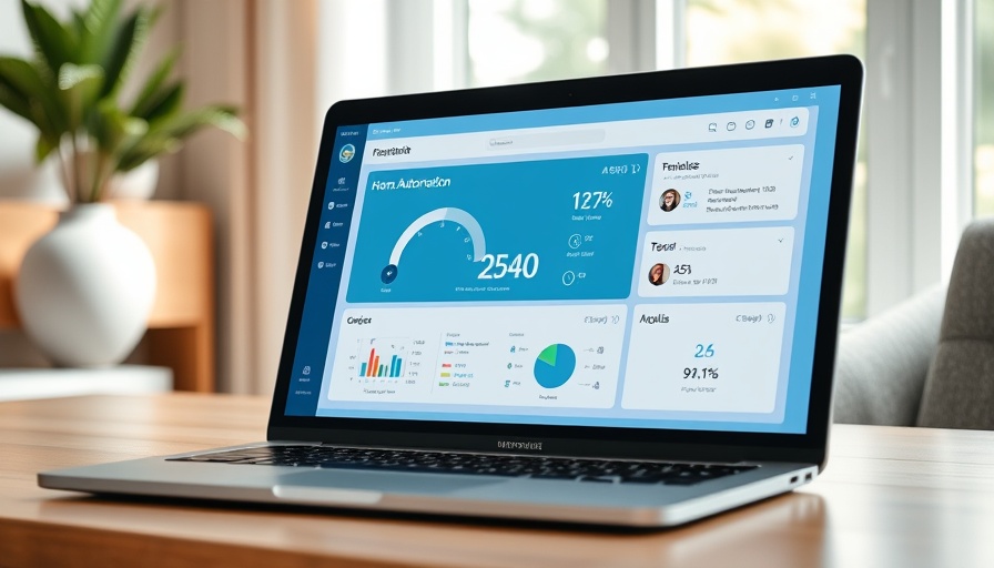 Home Assistant for HomeKit dashboard on laptop in bright room.