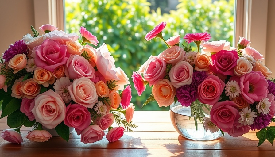 Sam's Club Flower Delivery vibrant floral arrangements on table.