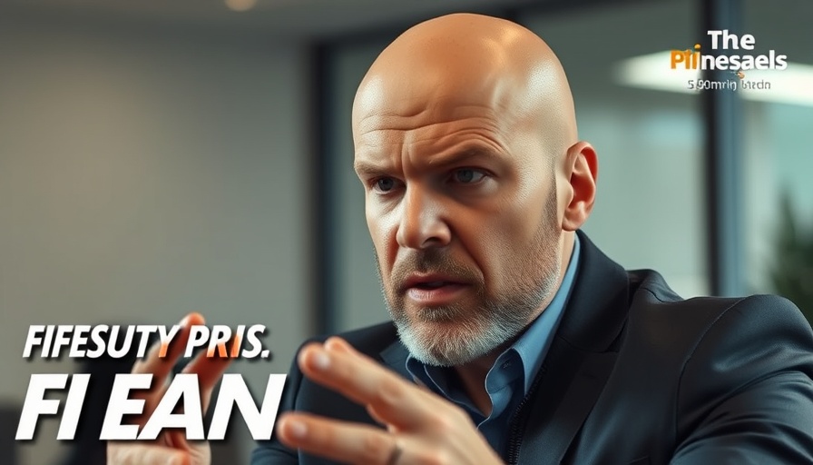 Serious bald man discussing responsibility, office background.