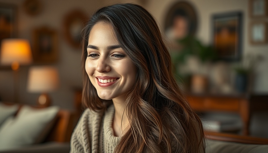 Young woman discussing property listings indoors.