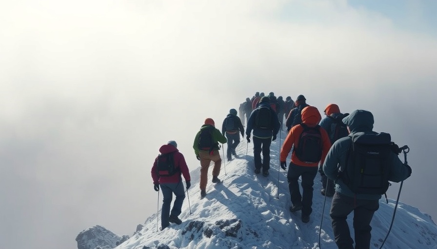 Climbers at misty summit for fundraising for The Usual Place in Dumfries.
