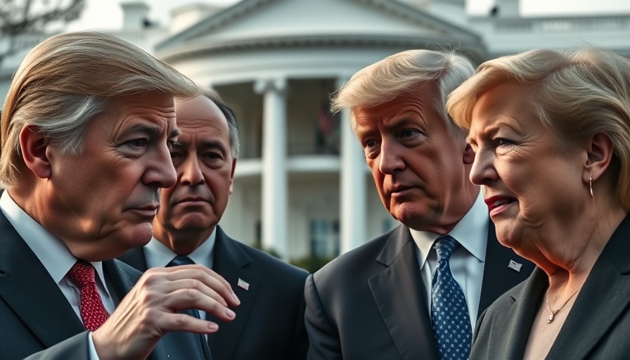 Prominent figures discuss geopolitical matters with serious expressions.