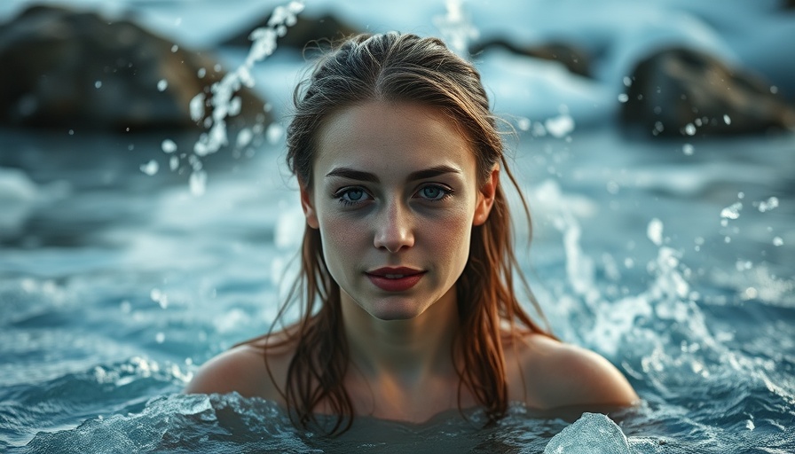 Young woman experiencing a cold plunge outdoors, Risks and Benefits of Cold Plunges.