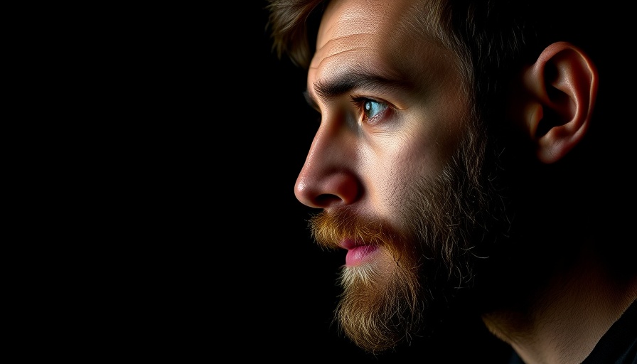 JD Vance America: Close-up of a focused bearded man with text overlay.
