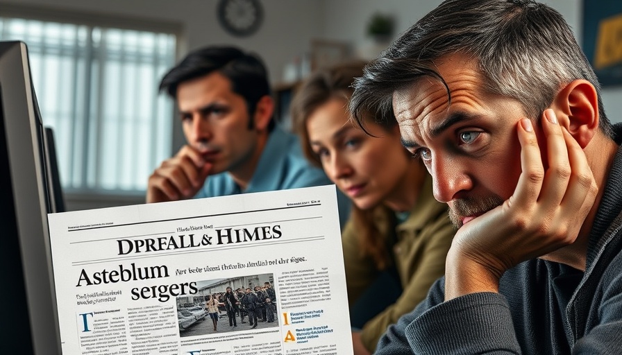 Collage of asylum seeker news article and thoughtful individuals.