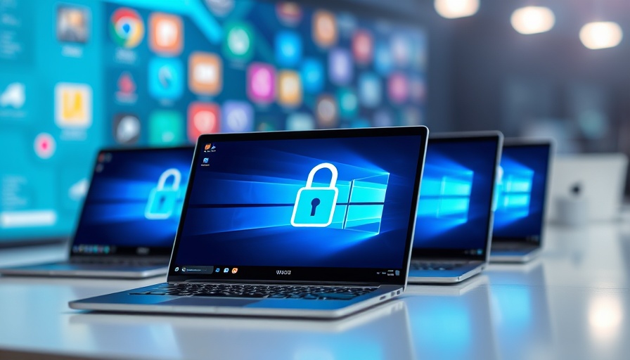 Illustration of Windows 11 productivity tools with security features.