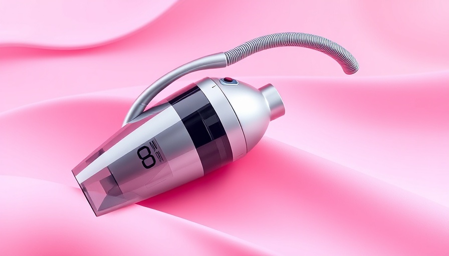 Stylish Shark vacuum with flexible design on a pink backdrop.
