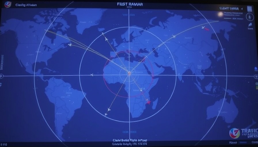 Flight radar map showcasing flight paths and cleared airspace during an event.