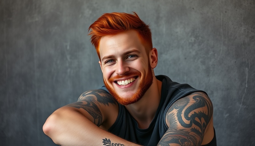 Relaxed man with red hair, soft lighting.