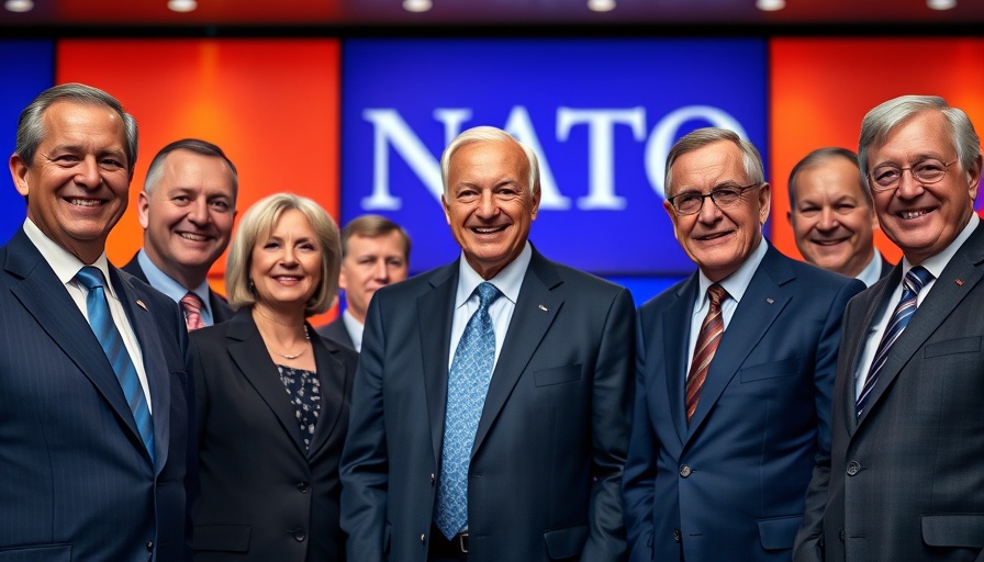 NATO leaders group photo at conference with focus on defense spending shift
