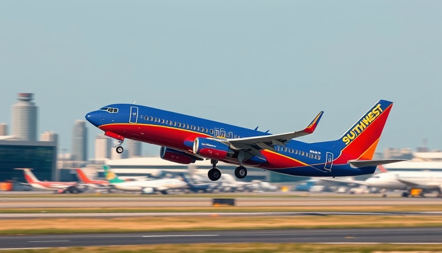 Southwest Airlines plane taking off, highlighting premium options