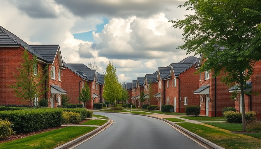 New homes rise 12%, suburban neighborhood, brick houses