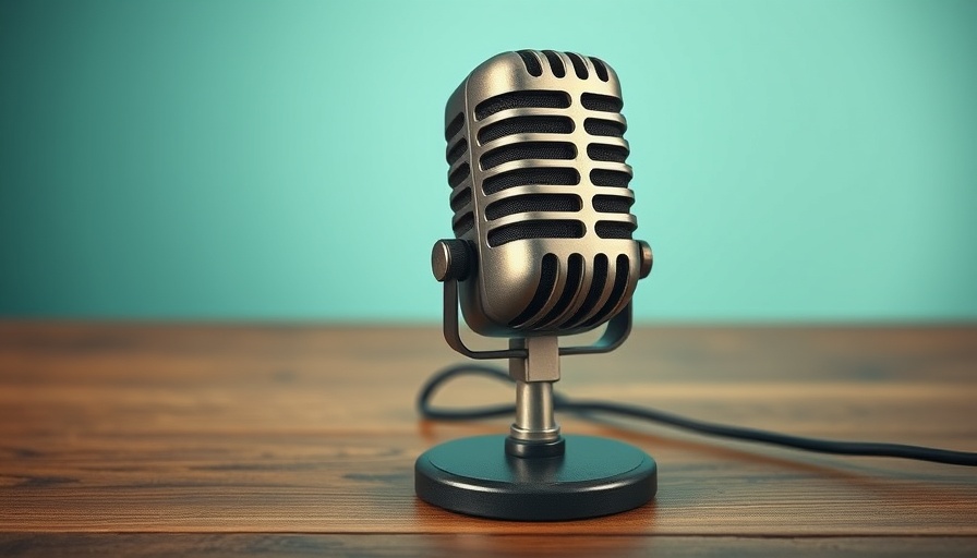 Vintage microphone on a wooden table for bridging finance opportunities