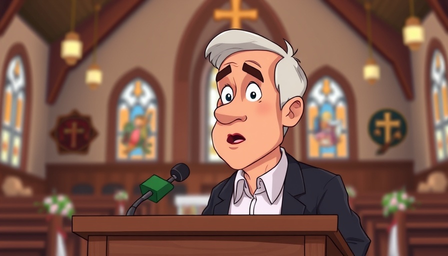 From captivity to Christ: man speaking at a church podium.