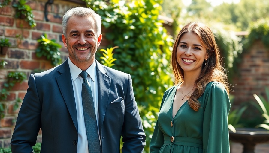 Estate agency expands across Scotland with smiling professionals in garden.